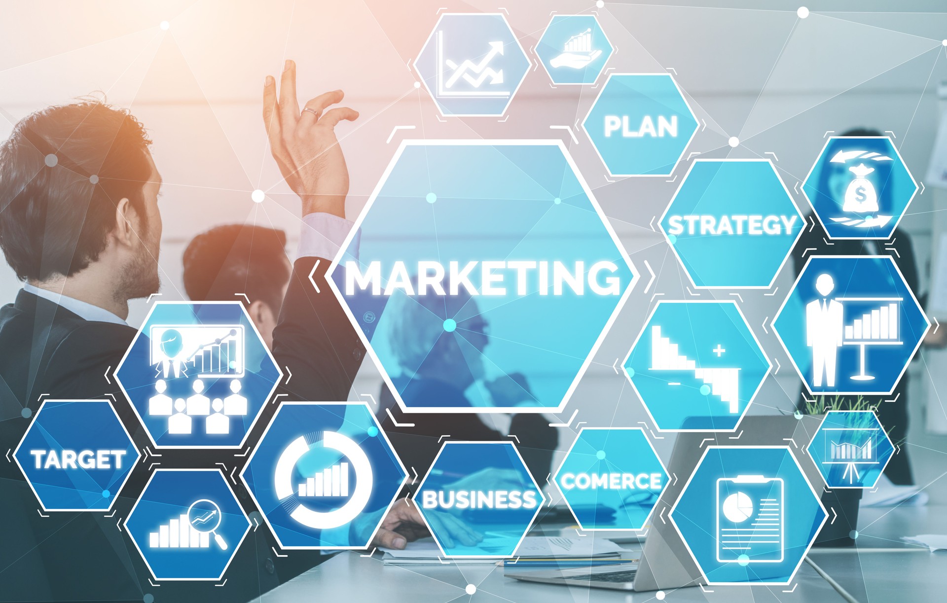 Marketing of Digital Technology Business Concept
