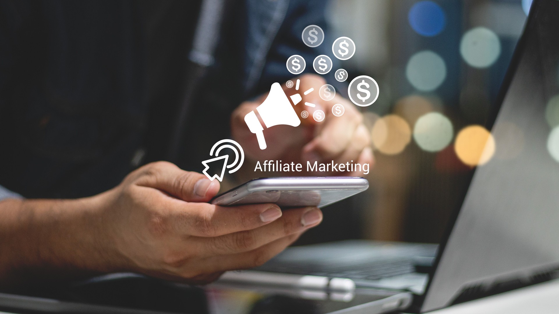 Affiliate marketing, online business model concept. Creating relationships strategy between merchants, affiliates, and customers. Generated revenue by rewarding affiliates for referring customers. Affiliate marketing, online business model concept. Creating relationships strategy between merchants, affiliates, and customers. Generated revenue by rewarding affiliates for referring customers.